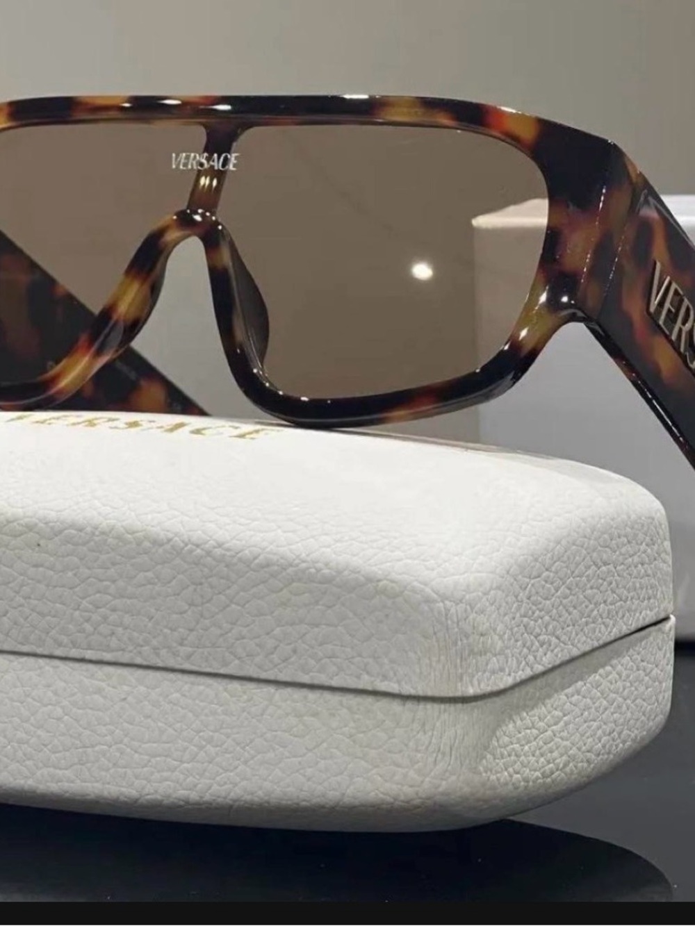 Versace Tortoiseshell Brown Toiletry Case